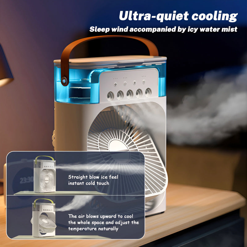 4-In-1 Multi-Function Air  Cooling  USB Fan With 7-Color Night Light...